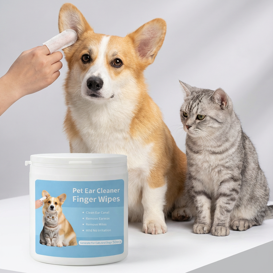 Pet Ear Cleaning Finger Wipes – Remove Wax, Dirt & Odor in Seconds